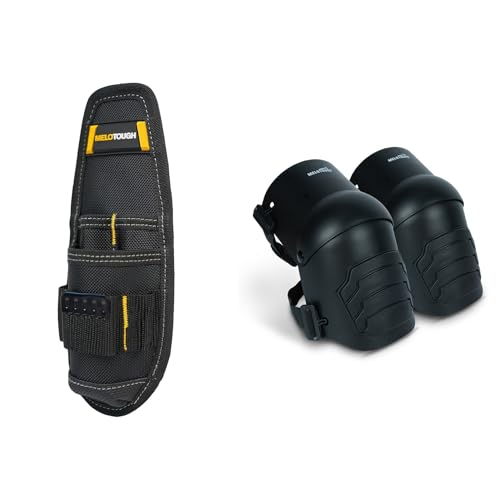 MELOTOUGH Small Tool Holder, Min Work Organizer Tool Pouch and Knife Holder with Snap Clip, Knee Pads for Work,Construction,Flooring,Gardening-Comfortable and Flexible