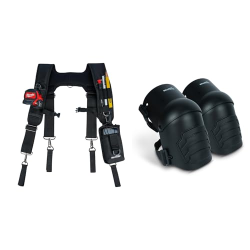 MELOTOUGH Tool Belt Suspenders Construction Bag Suspenders Padded Work belt Suspenders,Knee Pads for Work,Construction,Flooring,Gardening-Comfortable and Flexible