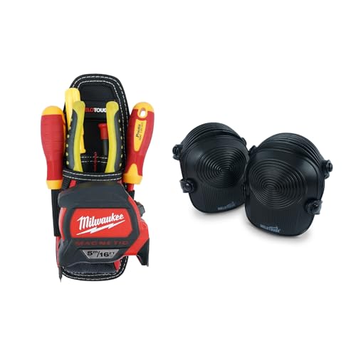 MELOTOUGH Small Tool Pouch with Belt Clip,Small Tool Holder Pouch, Min Work Organizer Tool Holster,Work Knee Pads for Men Women Construction, Flooring, Roofing - Comfortable and Non Slip