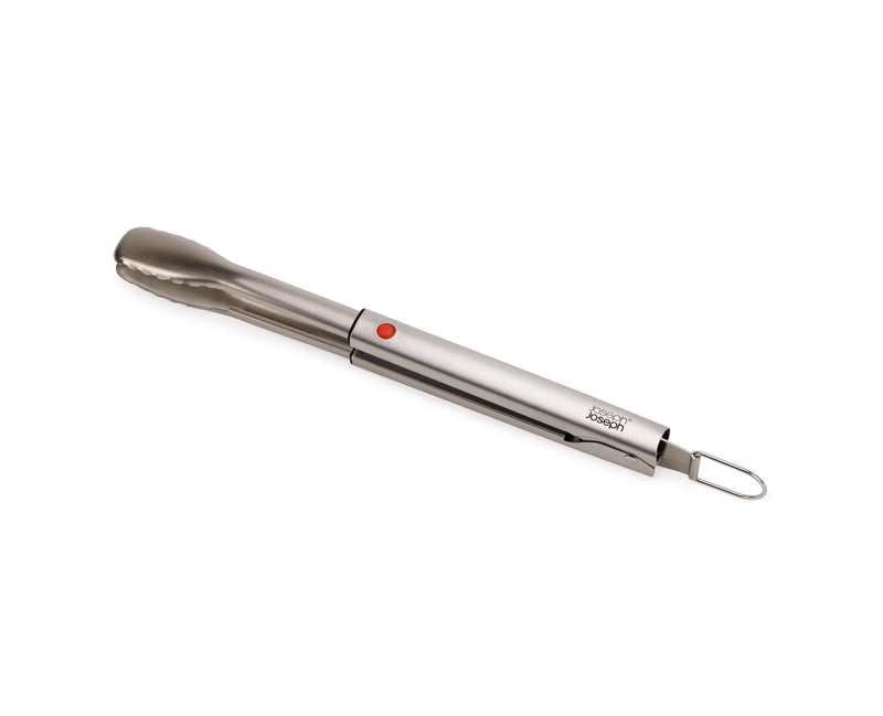 Joseph Joseph GrillOut Stainless Steel BBQ Tongs, Precision Grip, Retractable for Compact Storage, Easy-clean