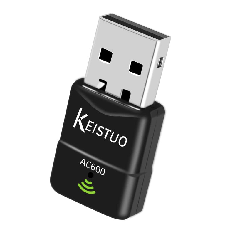 AC600 WiFi Adapter for Desktop PC Laptop - Wireless Dongle for PC, Dual Band 2.4GHz/5GHz, Mini USB WiFi Adapter Compatible with Windows 11, 10, 8, 7, XP Computer System