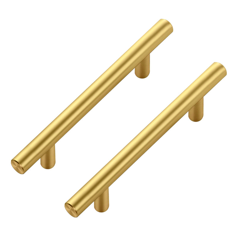 JOY DECOR 15 Pack Cabinet Handles, Gold Cabinet Pulls, 3-3/4 in Hole Center Kitchen Cabinet Handles, Stainless Steel T Bar Handles for Dresser Drawers