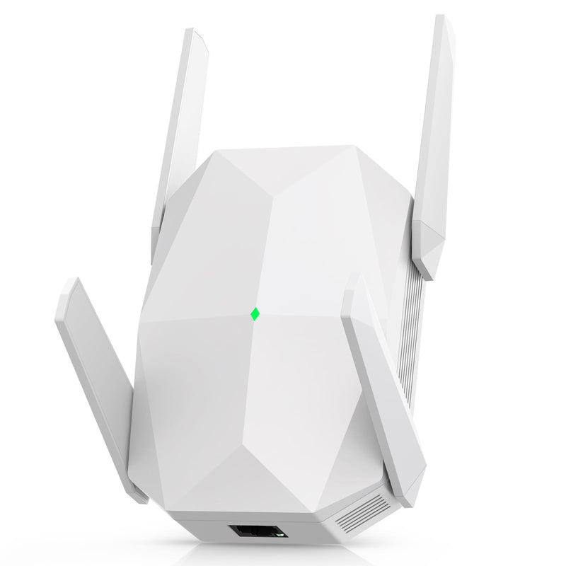 2025 AX3000 WiFi 6 Range Extender, WiFi Extender Signal Booster with Gigabit Ethernet Port, Dual Band (2.4G&5.8G) WiFi Repeater Cover to 13888sp.ft, Faster Speed and Wider Cover, Quick Setup (White) White