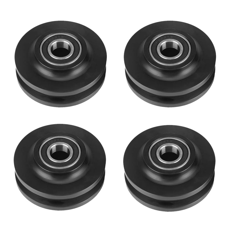 4Pcs Sliding Barn Door Wheel Heavy Duty Cabinet Window Pulley Roller Hardware Smoothy Quiet Sliding Door Track Perfect for DIY Barn Door 4 Pieces