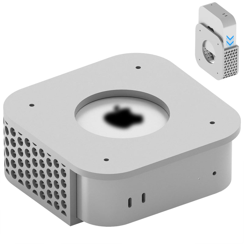 GEEKRIA Desktop Computer Under Desk Mount, Compatible with Apple 2024 Mac mini M4/ 2024 Mac mini M4 Pro, 3D Printed Monitor Mount - Wall Mount- VESA Stand- Accessories (Silver)