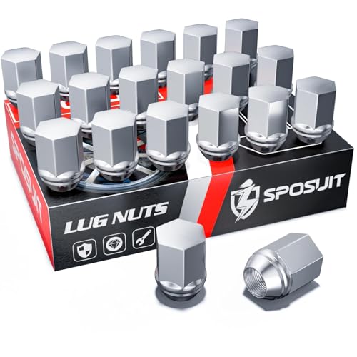 Sposuit 20 Pcs M14x1.5 OEM Lug Nuts, 22mm Hex - Replacement for Chevrolet 20 Pcs OEM Chrome
