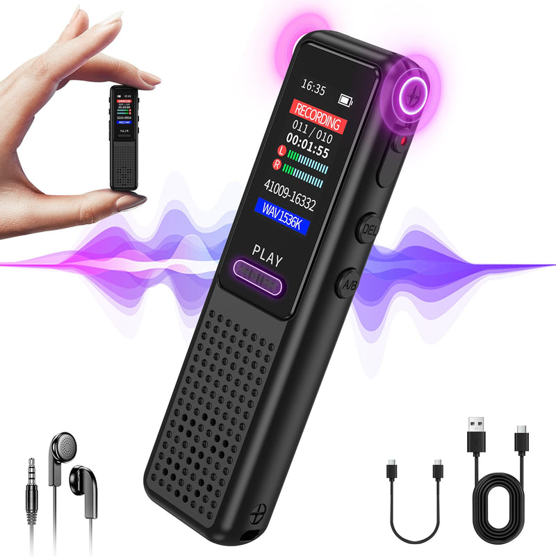 64GB Voice Recorder - Upgraded Digital Voice Activated Recorder with AI Noise Reduction Technology, Dictaphone Tape Recorder Device with Playback for Lectures Meetings/Classes/Interview 64GB