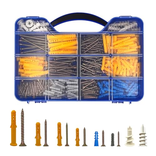 550PCS Screws and Drywall Anchors Assortment Kit 550pcs