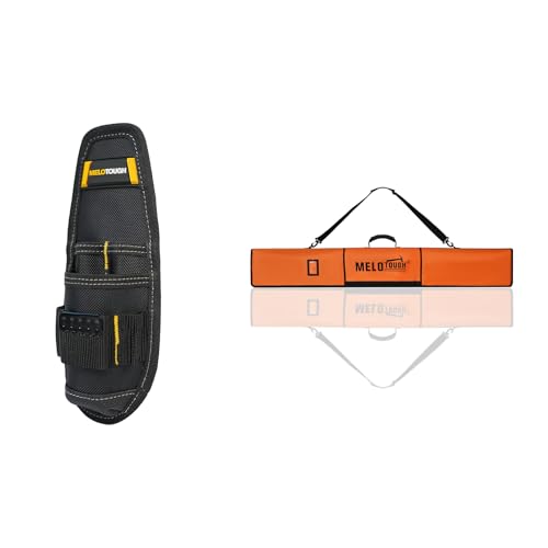 MELOTOUGH Small Tool Holder, Min Work Organizer Tool Pouch and Knife Holder with Snap Clip,Track Saw Guide Rail Bag Padded Protection for Saw Guide Rail up to 59"(Orange)
