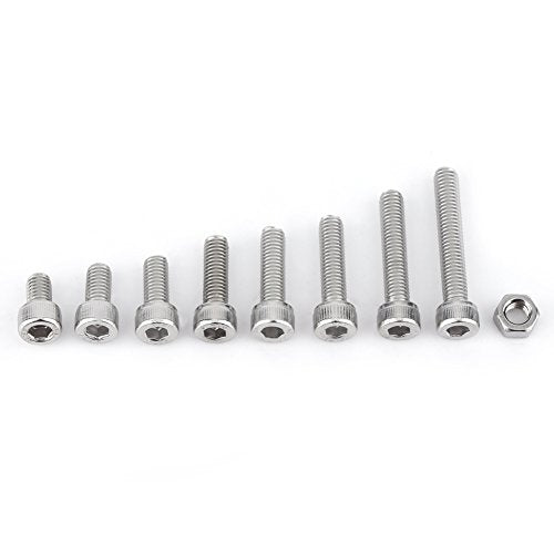 Hex Socket M5 Screws Bolts, 160pcs Stainless Steel Assortment, Industrial Construction Fasteners for Home Office Machinery Repair