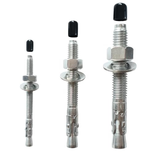 Stainless Steel 304 Concrete Wedge Anchors Heavy Duty Fasteners 1/4in 3/8in 1/2in Set of 24