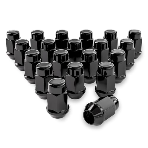 20PCS M12x1.5 Lug Nuts 60°Conical Seat for Ford Honda Mazda Black