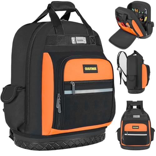 Tool Backpack, Work Tool Bag with Multi-Use Pockets Orange Standard Version