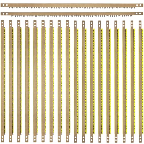 20 Pack 21 Inch Bow Saw Blade Replacement,Fits Any 21" Bow Saw for Tree Cutting,Two Tooth Types for Dry and Green Wood,Super-Hard Alloy Steel