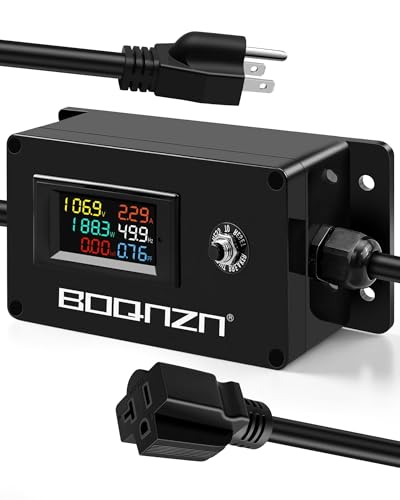 20A 125V AC Power Meter, NEMA 5-15P to 5-20R Outlet Monitor