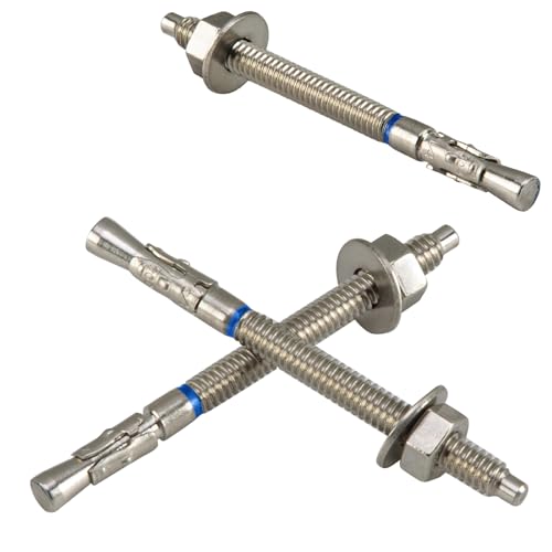 1/4" x 3-1/4" Concrete Anchors (20 Pack) 1/4 inch Wedge Anchors Bolts Stainless Steel 1/4"x3-1/4"