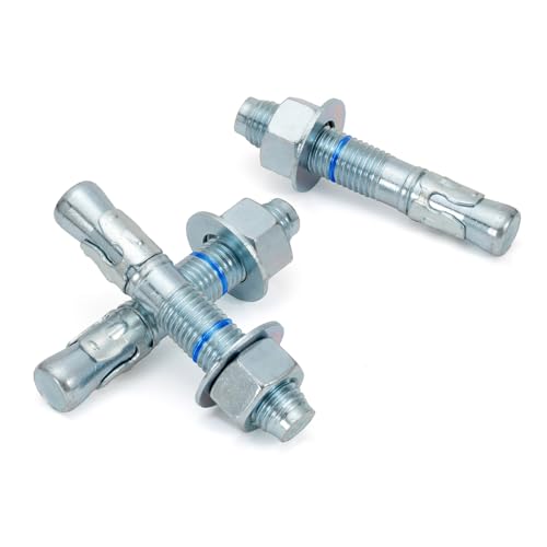 1" x 6" Concrete Anchors (10 Pack) 1 inch Wedge Anchors Bolts Zinc Plated 1"x6"