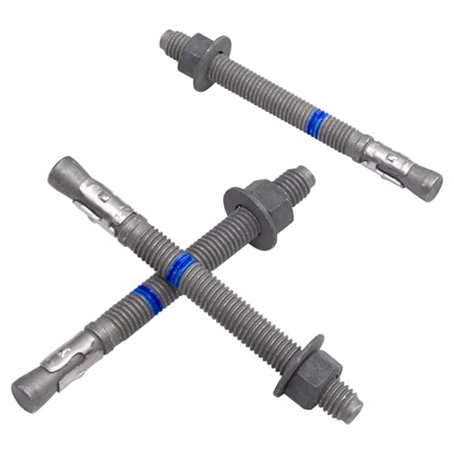 1/2" x 5-1/2" Concrete Anchors (10 Pack) 1/2 inch Wedge Anchors Bolts Hot Dip Galvanized 1/2"x5-1/2" (10 PCS)