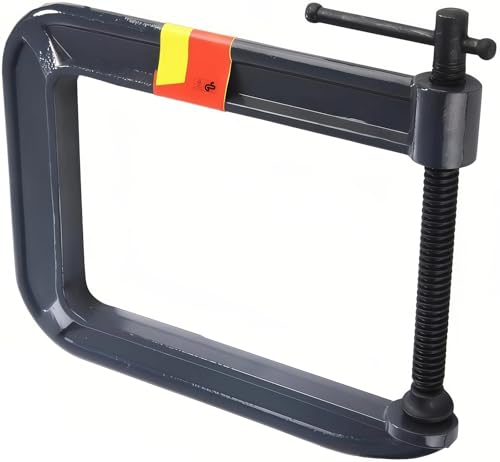 Heavy Duty Deep Throat U-Clamp G Type Woodworking Steel Deep Reach C-Clamp DIY Carpentry Clamping Device Jaw Opening DIY Carpentry Clamping Device (100,185mm)