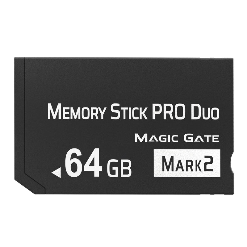 Original 64GB Memory Stick Pro Duo MARK2,High-Speed Memory Stick Duo Compatible with PSP1000 2000 3000 Accessories and Camera Memory Cards black-64GB