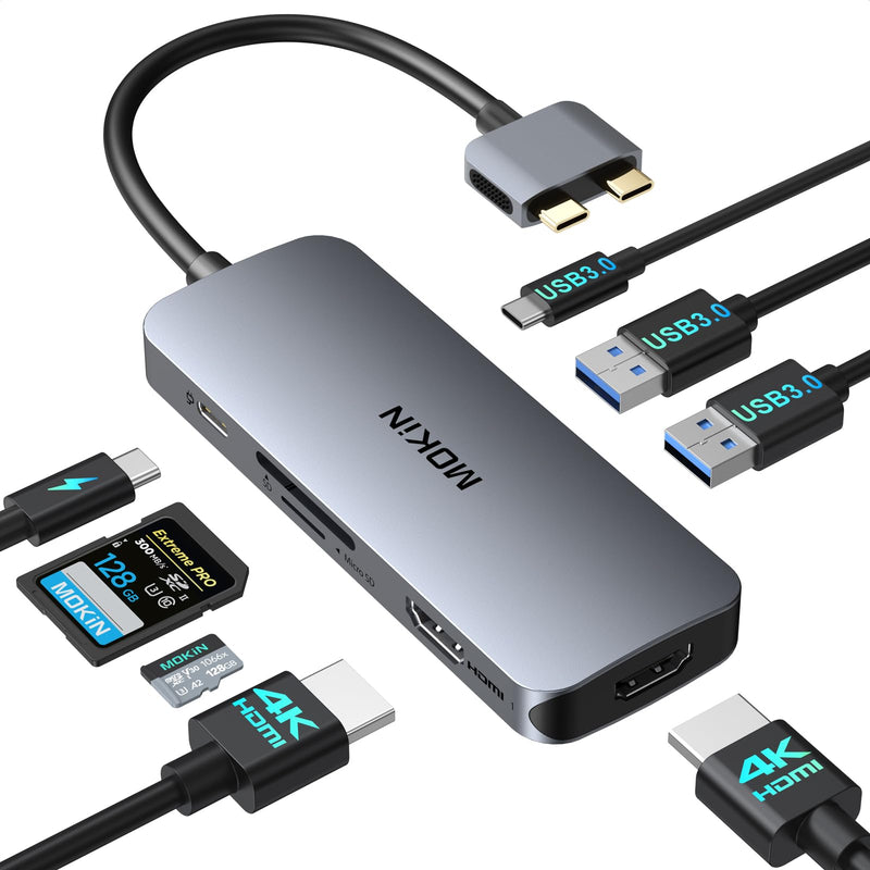 Docking Station for MacBook Pro Air,USB C Docking Station Dual Monitor,Dual HDMI Adapter Hub for Mac MacBook Pro with 2 HDMI(4K @60Hz), 3 USB3.0,SD TF Card Reader and 100W PD USB C Port 8 IN 2