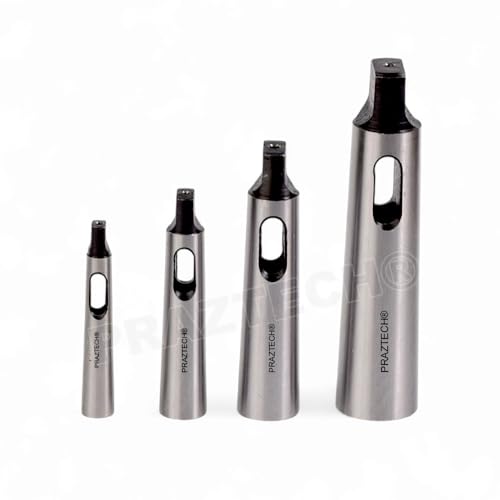 PRAZTECH® 4pcs Morse Taper Drill Sleeve Reducing Adapter for Lathe Milling | MT1 to MT0, MT2 to MT1, MT3 to MT2, MT4 to MT3 | Taper Shank Drill Reamers Reducing