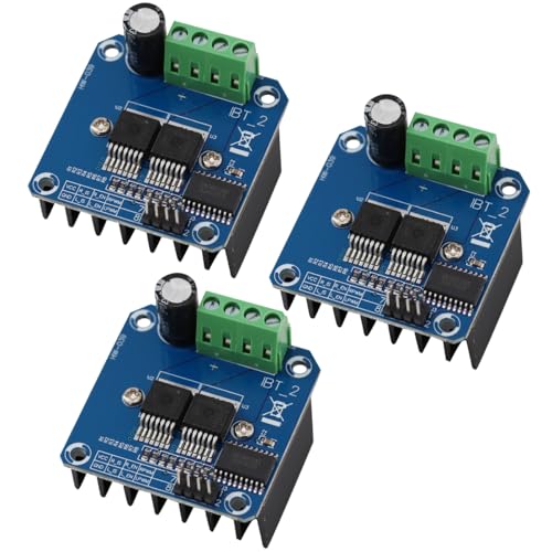 BTS7960 43A High Performance Double DC Stepper Motor Driver Module Motor Driver Module Module Board 5.5 V to 27 V for Smart Car (Pack of 3)
