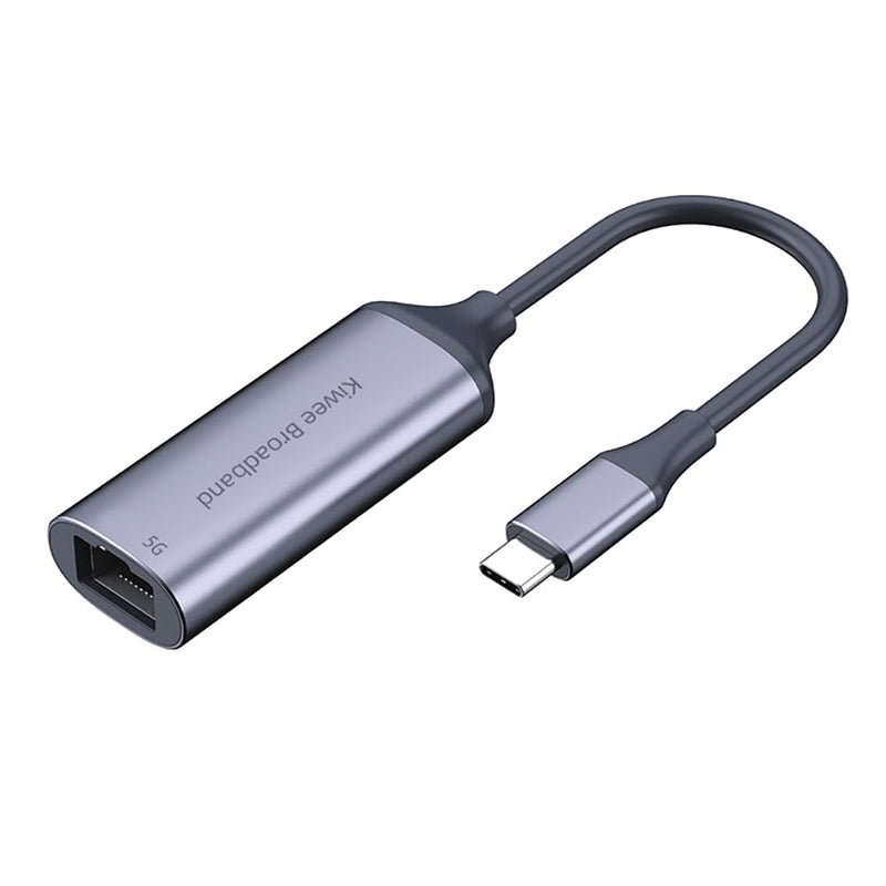 Kiwee Broadband USB C to Ethernet Adapter 5Gbps, Aluminum Thunderbolt 4/3, RJ45 LAN Network, Plug and Play, For MacBook Air/Pro, Dell XPS, iPhone 15, NAS, Windows Laptop, Chromebook, iPad Pro, Surface