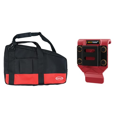 MELOTOUGH Heavy Duty Framing Nail Gun Tool Bag with Extra Storage Pockets Shoulder Strap Fits Hitachi NR83A,Drill Belt Clip,Drill Holder for Tool Belt,Drill Holster,Measuring Tape Holder(Red)