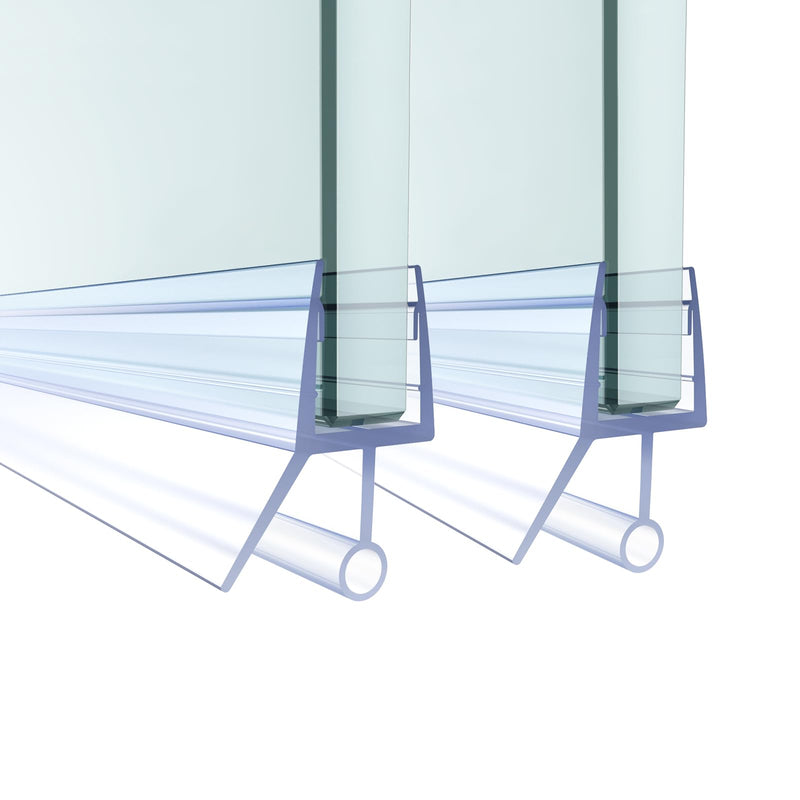 Shower Door Bottom Seal,2 PCS 1/4" X 36" Shower Door Sweep for 1/4 Inch Glass,Frameless Glass Door Seal Strip to Seal 11mm Gap - Stop Shower Leaks and Create a Water Barrier For 1/4" Glass