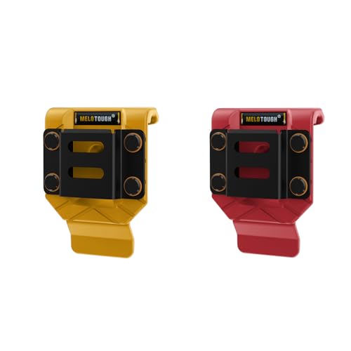 MELOTOUGH Drill Belt Clip,Drill Holder for Tool Belt,Drill Holster,Measuring Tape Holder,Drill Belt Holder for Cordless Drill,Impact Driver,Tape Measure (Yellow & Red)