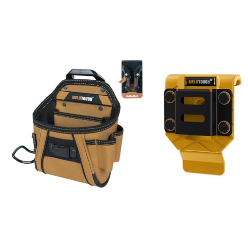 MELOTOUGH Electrican Tool Pouch Belt Clip Nail Work Pouch Tool Belt Pouches Utility Tool Organizer Pouch,Drill Belt Clip,Drill Holder for Tool Belt,Drill Holster,Measuring Tape Holder