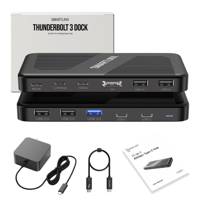 Thunderbolt 4 Dock Dual Monitor USB-C - 11 Ports 40Gbps Docking Station, PD 100W, 60W Charging - 8K/4K Displays Compatible with Windows 10/11, Mac OS 10.2 & Above, Dell, HP, Lenovo Laptop