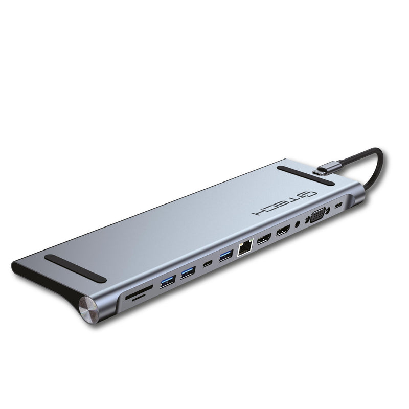 USB C Docking Station 12-in-1 Laptop Hub with Dual 4K HDMI - USB-A & C Ports Gigabit Ethernet Audio and SD Slots - Universal Dock for Mac & Windows