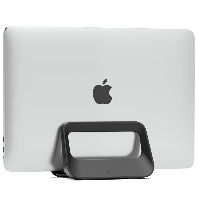 Vertical Laptop Stand for Desk,Plastics Laptop Holder Dock with Silicone Protection,Compatible with All MacBook/Surface/Samsung/HP/Dell/Chrome Book (Black) Single Black