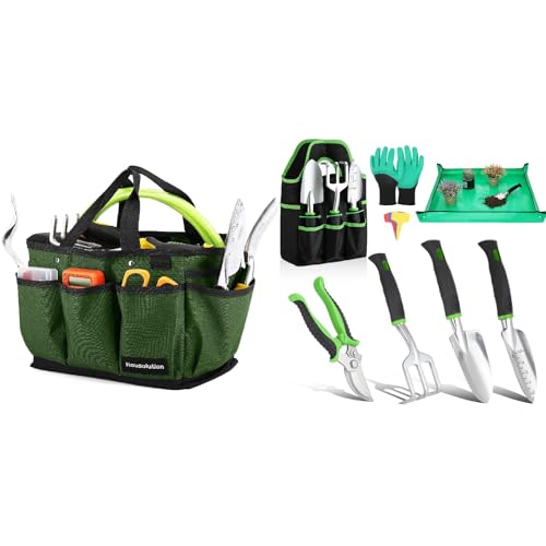 Housolution Gardening Tote Bag with 8PCS Garden Tools Set