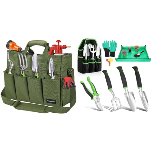 Housolution 900D Gardening Tote Bag with 8pcs Garden Tools Set