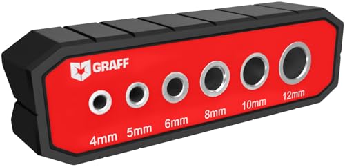 Drilling Aid and Drilling Gauge with 6 Socket Sizes - Drilling Guide Drilling Template for Right Angle and Precise Drilling on Surfaces GRAFF
