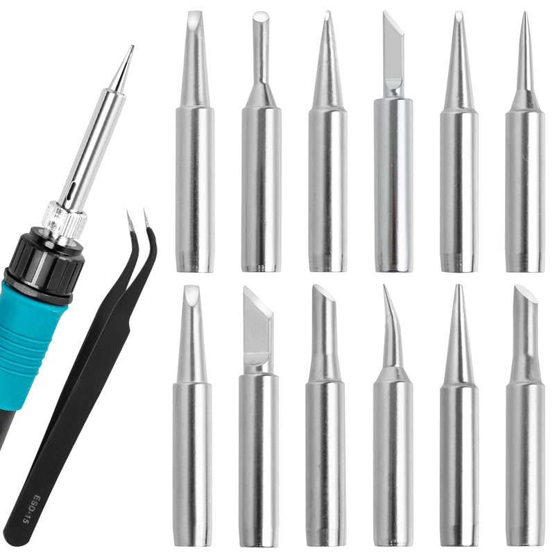 Pack of 12 Soldering Tips, 900M-TB Soldering Tips, Alloy Soldering Tips | Soldering Tip Replacement Soldering Tips Set Use for Soldering Gun, Soldering Station Welding, Soldering etc
