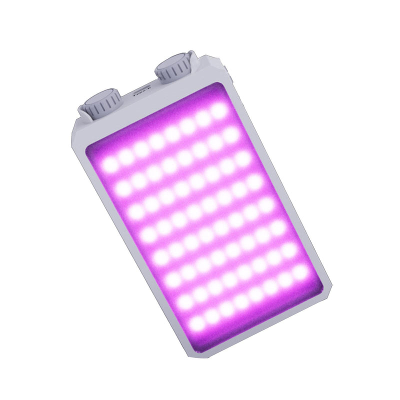 RGB Video Light, 25W Portable LED Camera Light, CRI 95+ 2500K~9000K 8000 Lumens RGB Pocket-Sized Mini Portable Light, Temperature Control Built-in Rechargeable Battery PD Charging (White) white