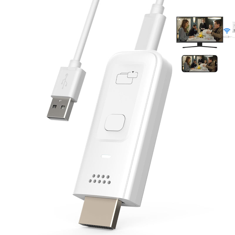 Wireless HDMI Display Dongle Adapter, Portable Receiver for Streaming Movies, Shows Extender Kit 4K Support 2.4/5Ghz, Video Mirroring Dongle Receiver from Smartphone,Laptop Support Airplay Miracast