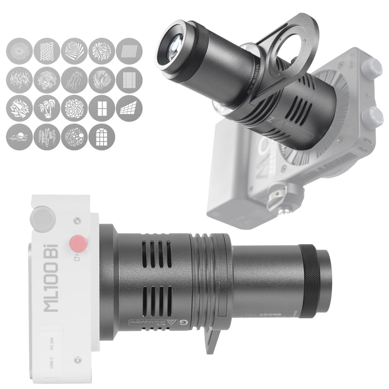 CX100 Mini Optical Snoot Gobos Accessories with ZY Mount Adapter, Spotlight Attachment Shape Light Compatible with ZHIYUN Molus X100,CX100,GodoxG ML100BI,ML100R Mini Mount for Z&G