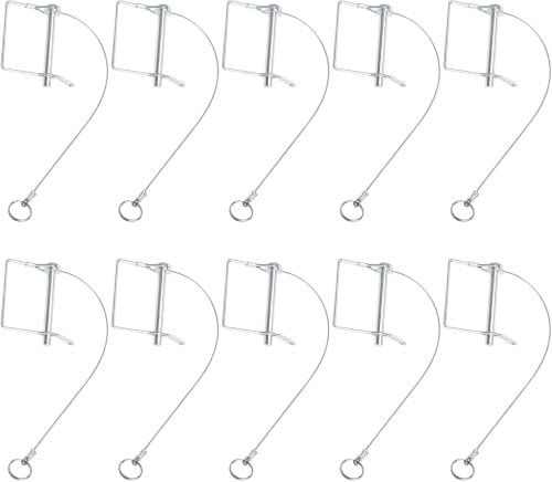 20 Packs Trailer Coupler Pin, 5/16 Inch Diameter x 2-3/4 Inch Wire Lock Pin, Heavy Duty Shaft Locking Pin, Safety Coupler Pin, Square Lock Pins for Lawn Garden 20