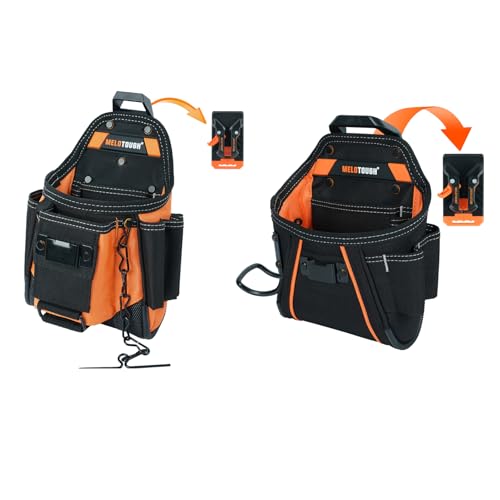 MELOTOUGH 1 PC Small Electrician Tool Pouch Tool Belt Pouch with Belt Clip + 1PC Nail Screw Pouch Belt Clip Tool Pouch Tool Belt Pouches