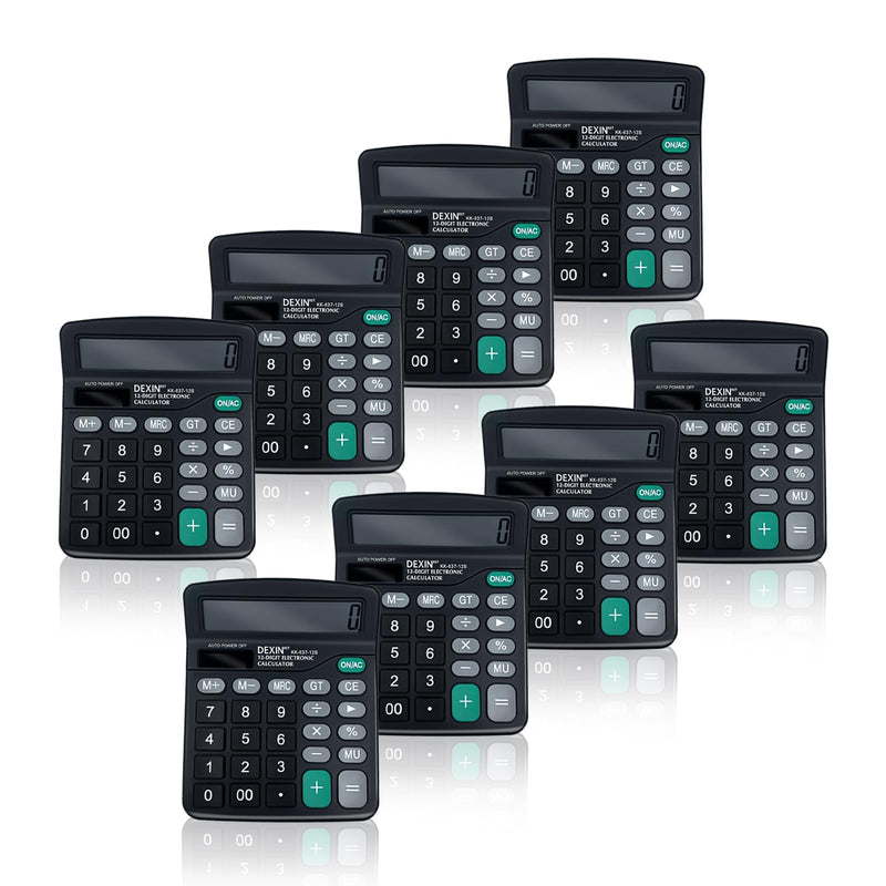 8pcs Solar Calculators Desktop Big Button Basic for Students Office Hand Held Calculator Simple 12 Digit Large Display 4 Function Calculators for Students