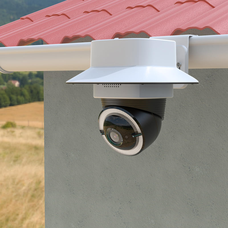 Gutter Mount Bracket +Rain Shade Cover Compatible with eufy Security SoloCam E30 Solar Camera/eufy Security 4G LTE Cam S330 Camera（1pack,White）