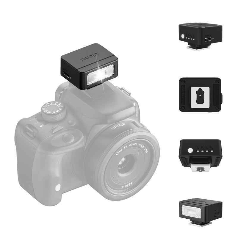 ULANZI SL01 Mini Camera Flash, GN8 6500K Mini Flash Speedlite, 4 Power Levels, Compatible with Sony ZV-1/ZV-E10/Canon/Nikon/Fuji/Panasonic/Leica/Olympus, 【Not Fits Sony ZV-1F】 SL01-Mini Flash Speedlite