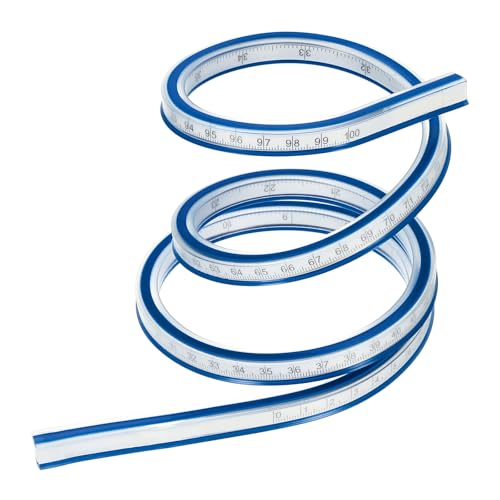 QUARKZMAN 40 Inch 100 cm Flexible Curve Ruler Can Be Drawn Blue | Sewing and engineering are beneficial