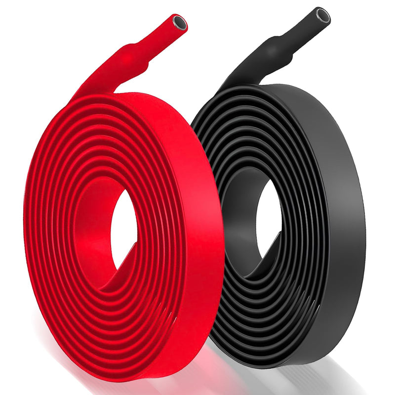 Joycabin 4:1 Heat Shrink Tube with Adhesive Diameter 8 mm & 2 m Black Red | Double-walled, Waterproof, Insulating, Wear-resistant, Heat shrink tubing by the meter for cable insulation, marking, cable bundling Ø8mm & 2m