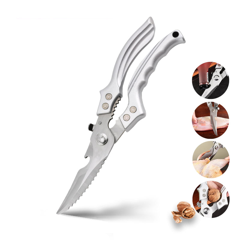 Heavy-Duty Stainless Steel Kitchen Scissors, All-Purpose Poultry Meat and Chicken Bone Cutting Shears